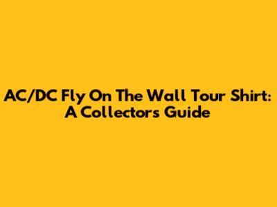 AC/DC Fly On The Wall Tour Shirt: A Collector's Guide