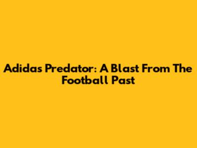 Adidas Predator: A Blast From The Football Past