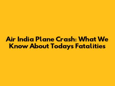 Air India Plane Crash: What We Know About Today's Fatalities