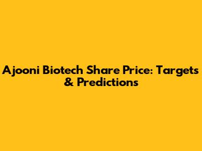 Ajooni Biotech Share Price: Targets & Predictions