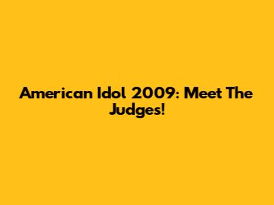 American Idol 2009: Meet The Judges!
