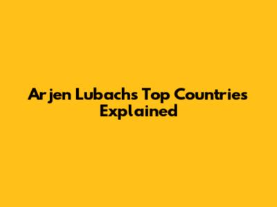 Arjen Lubach's Top Countries Explained