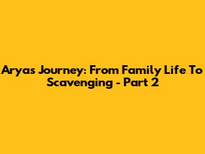 Arya's Journey: From Family Life To Scavenging - Part 2