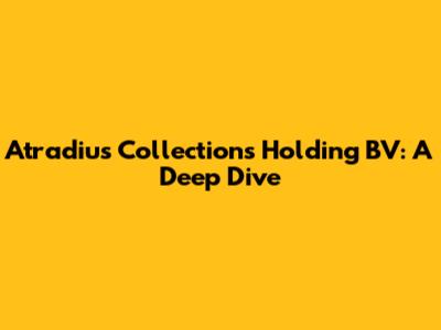 Atradius Collections Holding BV: A Deep Dive