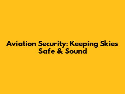 Aviation Security: Keeping Skies Safe & Sound