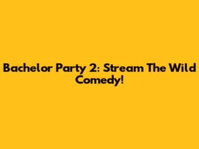 Bachelor Party 2: Stream The Wild Comedy!