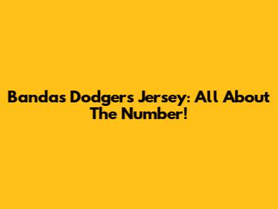 Banda's Dodgers Jersey: All About The Number!