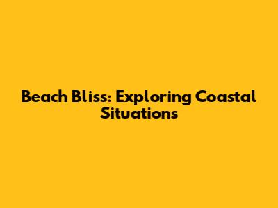 Beach Bliss: Exploring Coastal Situations