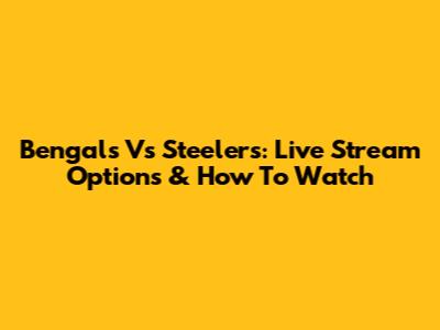 Bengals Vs Steelers: Live Stream Options & How To Watch