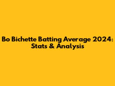 Bo Bichette Batting Average 2024: Stats & Analysis