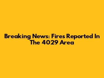 Breaking News: Fires Reported In The 4029 Area
