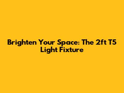 Brighten Your Space: The 2ft T5 Light Fixture
