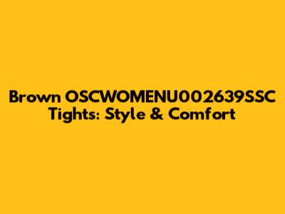 Brown OSCWOMENU002639SSC Tights: Style & Comfort