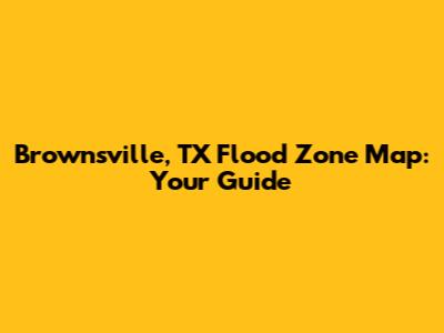Brownsville, TX Flood Zone Map: Your Guide