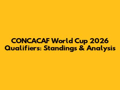CONCACAF World Cup 2026 Qualifiers: Standings & Analysis