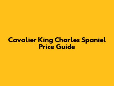 Cavalier King Charles Spaniel Price Guide