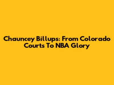 Chauncey Billups: From Colorado Courts To NBA Glory