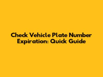 Check Vehicle Plate Number Expiration: Quick Guide