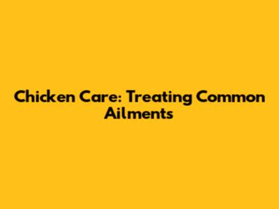 Chicken Care: Treating Common Ailments