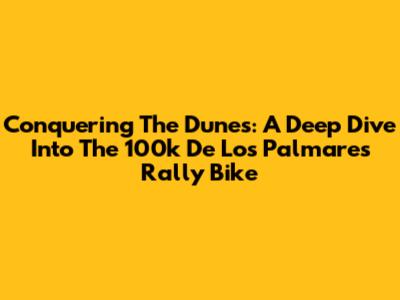 Conquering The Dunes: A Deep Dive Into The 100k De Los Palmares Rally Bike