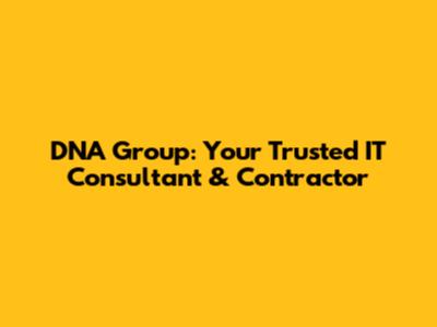 DNA Group: Your Trusted IT Consultant & Contractor