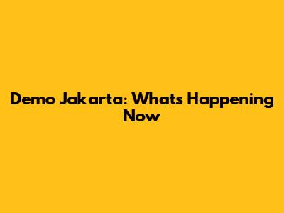 Demo Jakarta: What's Happening Now