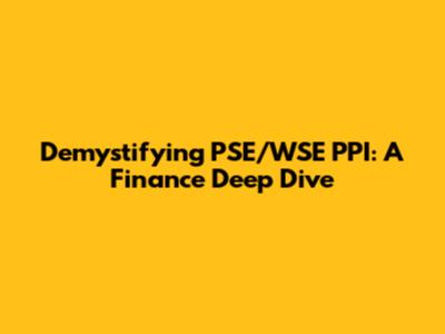 Demystifying PSE/WSE PPI: A Finance Deep Dive