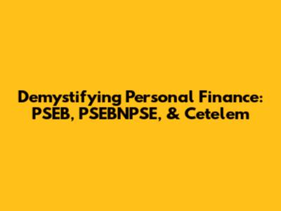 Demystifying Personal Finance: PSEB, PSEBNPSE, & Cetelem