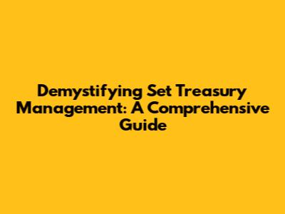 Demystifying Set Treasury Management: A Comprehensive Guide