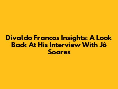 Divaldo Franco's Insights: A Look Back At His Interview With Jô Soares