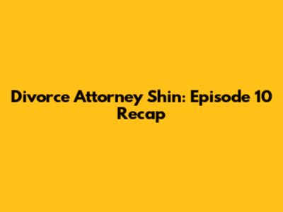 Divorce Attorney Shin: Episode 10 Recap