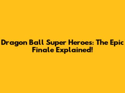Dragon Ball Super Heroes: The Epic Finale Explained!