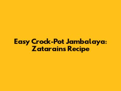 Easy Crock-Pot Jambalaya: Zatarain's Recipe