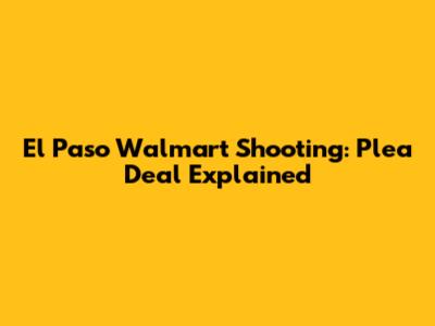 El Paso Walmart Shooting: Plea Deal Explained