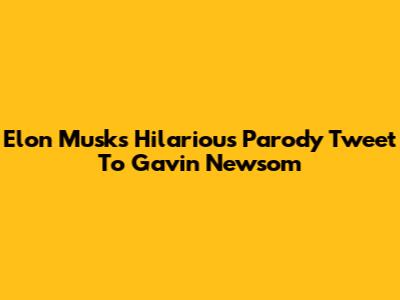 Elon Musk's Hilarious Parody Tweet To Gavin Newsom
