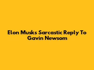 Elon Musk's Sarcastic Reply To Gavin Newsom