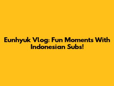 Eunhyuk Vlog: Fun Moments With Indonesian Subs!