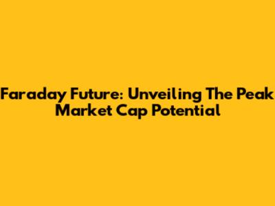 Faraday Future: Unveiling The Peak Market Cap Potential