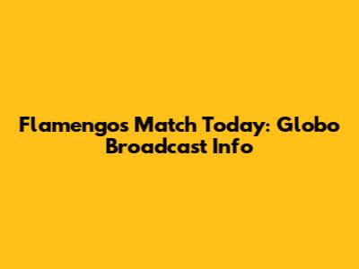 Flamengo's Match Today: Globo Broadcast Info
