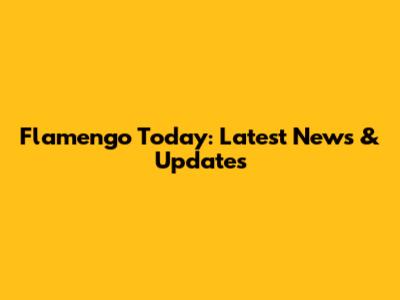 Flamengo Today: Latest News & Updates