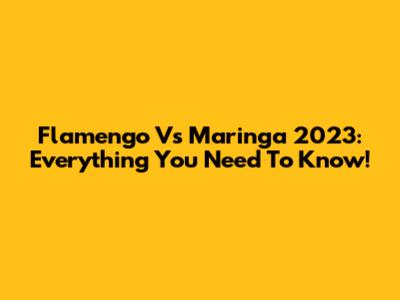 Flamengo Vs Maringa 2023: Everything You Need To Know!