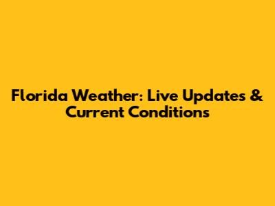 Florida Weather: Live Updates & Current Conditions