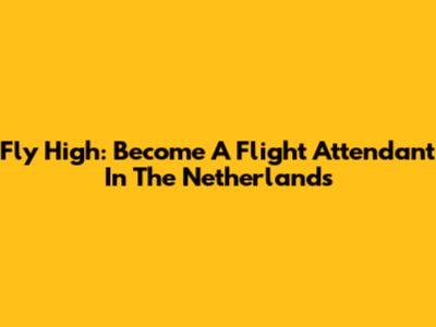 Fly High: Become A Flight Attendant In The Netherlands