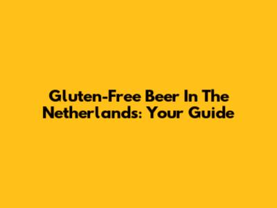 Gluten-Free Beer In The Netherlands: Your Guide
