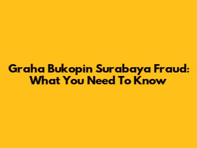 Graha Bukopin Surabaya Fraud: What You Need To Know
