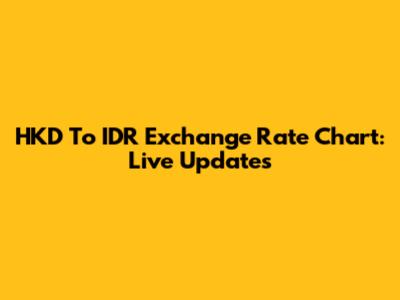 HKD To IDR Exchange Rate Chart: Live Updates