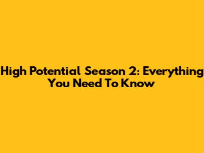 High Potential Season 2: Everything You Need To Know