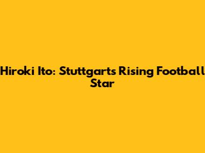Hiroki Ito: Stuttgart's Rising Football Star