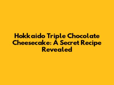 Hokkaido Triple Chocolate Cheesecake: A Secret Recipe Revealed