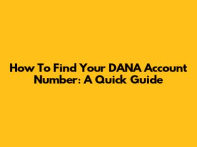 How To Find Your DANA Account Number: A Quick Guide